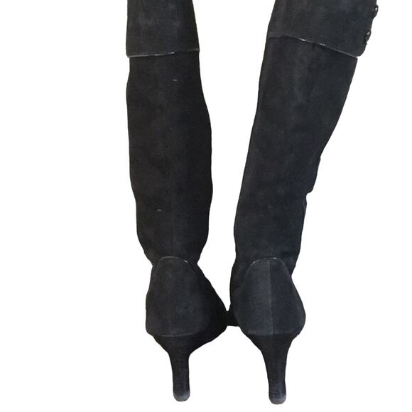 Sofft High Heeled Black Suede Boots 6M - Picture 4 of 8